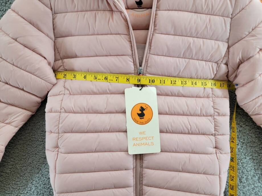Save The Duck Lily Hooded Puffer Jacket Girls' 14 Blush Pink Full Zip Closure