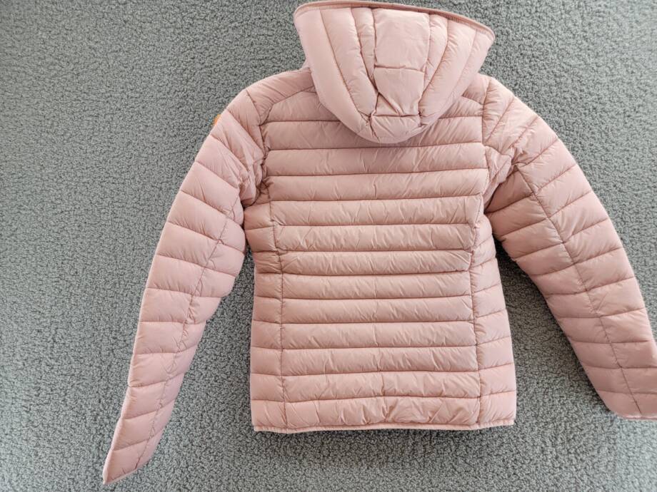 Save The Duck Lily Hooded Puffer Jacket Girls' 14 Blush Pink Full Zip Closure