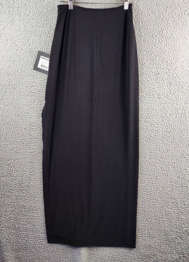 Norma Kamali High-Waist Side Slit Long Skirt Women's XS/29 Black Pull On Style~