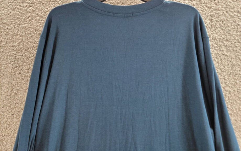 Three Dots V-Neck T-Shirt Dress Women's L Moonlit Ocean Long Sleeve Pullover