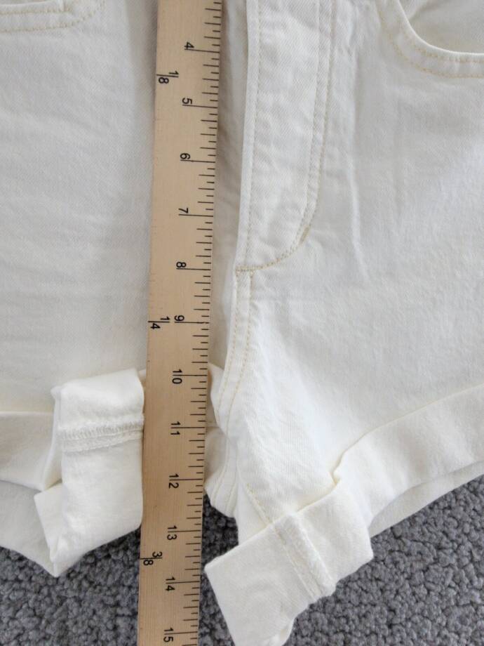 Joe's Jeans The Alex High Rise Rolled Denim Shorts Women's 24 Milk Belt Loops~