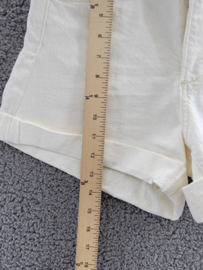 Joe's Jeans The Alex High Rise Rolled Denim Shorts Women's 24 Milk Belt Loops~