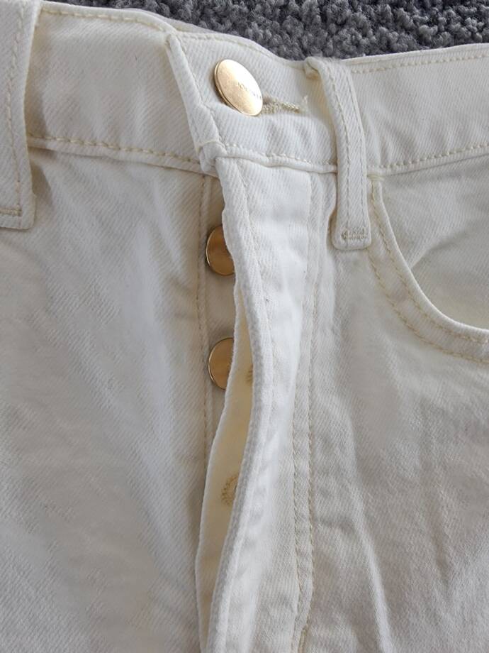 Joe's Jeans The Alex High Rise Rolled Denim Shorts Women's 24 Milk Belt Loops~