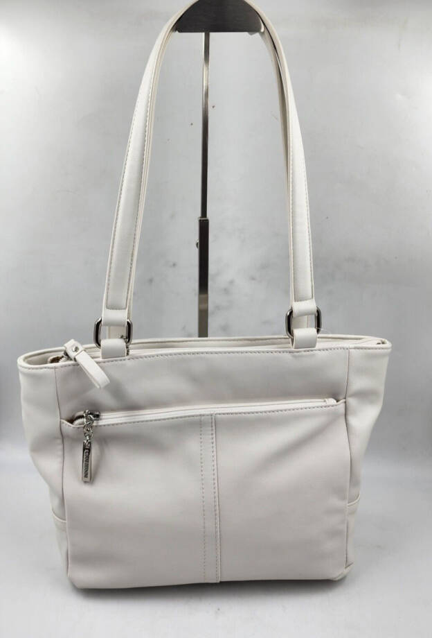 Giani Bernini Nappa Classic Leather Tote Bag Women's No Size White Top Zipped