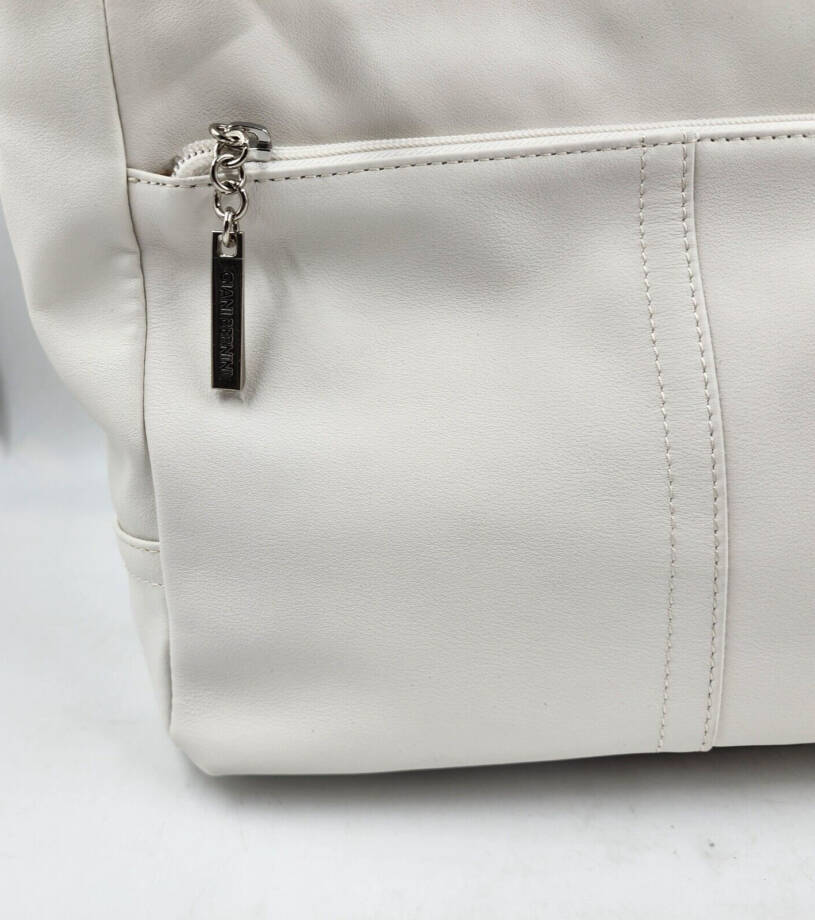Giani Bernini Nappa Classic Leather Tote Bag Women's No Size White Top Zipped