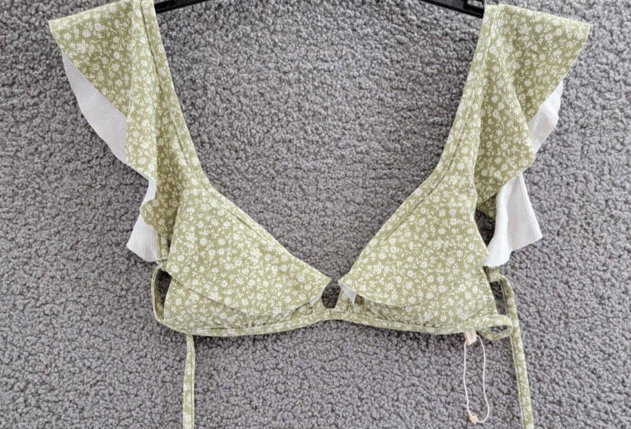 Eberjey Graziela Bikini Top Women's XS Garden Floral Adjustable Back Tie Closure