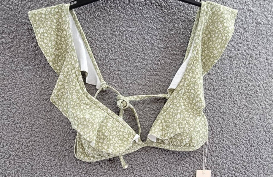 Eberjey Graziela Bikini Top Women's M Garden Floral Adjustable Back Tie Closure