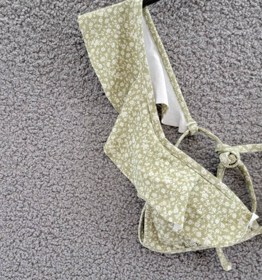Eberjey Graziela Bikini Top Women's M Garden Floral Adjustable Back Tie Closure