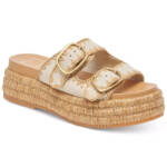 Dolce Vita Wanika Double Buckle Espadrille Platform Sandals Women's 9.5 Sand