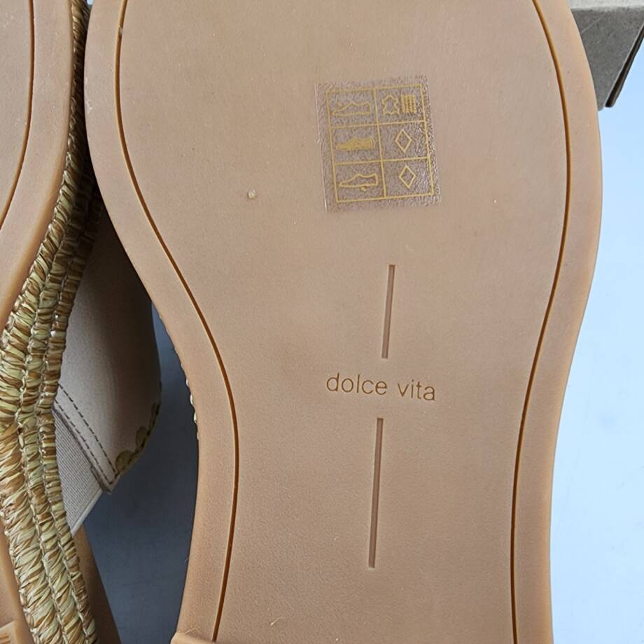 Dolce Vita Wanika Double Buckle Espadrille Platform Sandals Women's 9.5 Sand