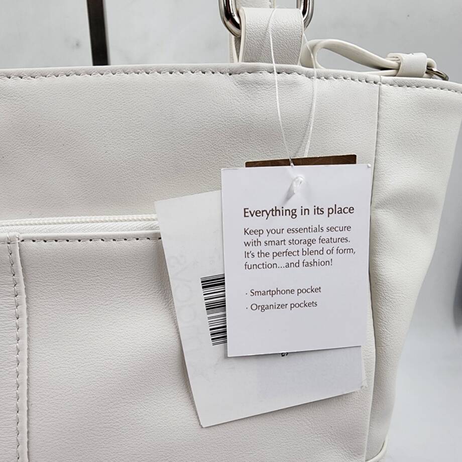 Giani Bernini Nappa Classic Leather Tote Bag Women's No Size White Top Zipped