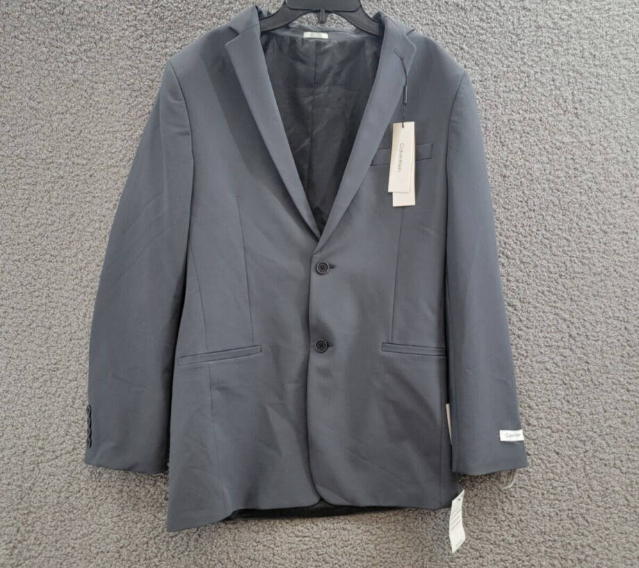 Calvin Klein Slim-Fit Stretch Performance Suit Jacket Big Boys 20 Dark Gray