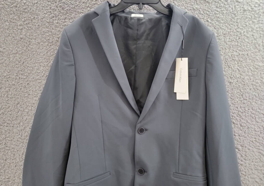 Calvin Klein Slim-Fit Stretch Performance Suit Jacket Big Boys 20 Dark Gray
