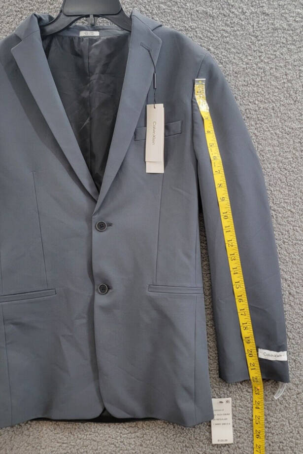 Calvin Klein Slim-Fit Stretch Performance Suit Jacket Big Boys 20 Dark Gray