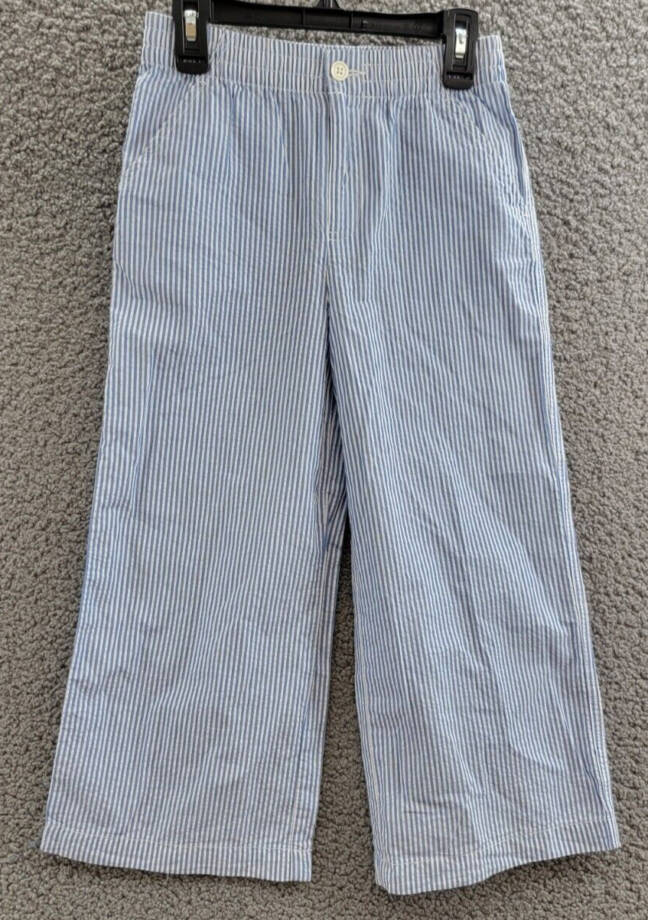 Polo Ralph Lauren Polo Prepster Seersucker Pants Girl's 10 Blue Button Closure~