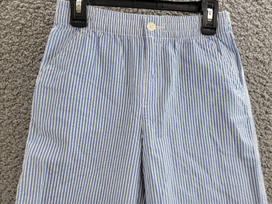 Polo Ralph Lauren Polo Prepster Seersucker Pants Girl's 10 Blue Button Closure~
