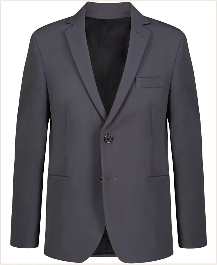 Calvin Klein Slim-Fit Stretch Performance Suit Jacket Big Boys 18 Dark Gray~