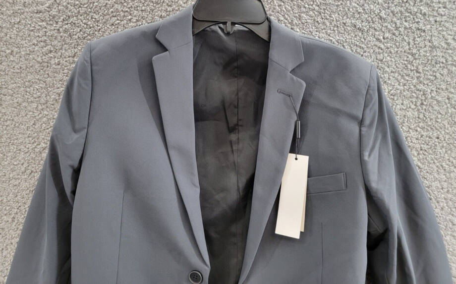 Calvin Klein Slim-Fit Stretch Performance Suit Jacket Big Boys 18 Dark Gray~
