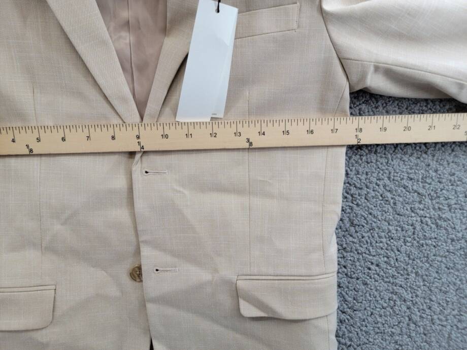 Calvin Klein Stretch Sharkskin Jacket Big Boys 16 Light Khaki Button Front L/S
