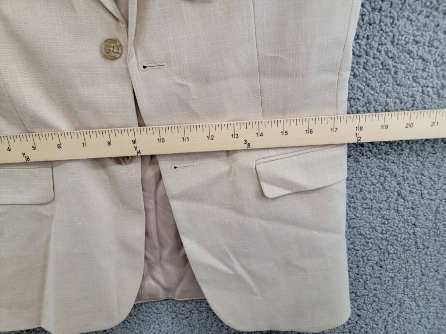 Calvin Klein Stretch Sharkskin Jacket Big Boys 16 Light Khaki Button Front L/S