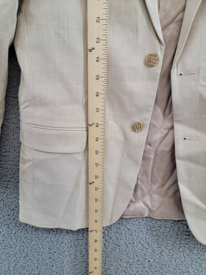 Calvin Klein Stretch Sharkskin Jacket Big Boys 16 Light Khaki Button Front L/S