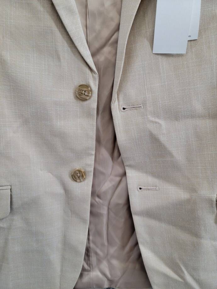 Calvin Klein Stretch Sharkskin Jacket Big Boys 16 Light Khaki Button Front L/S