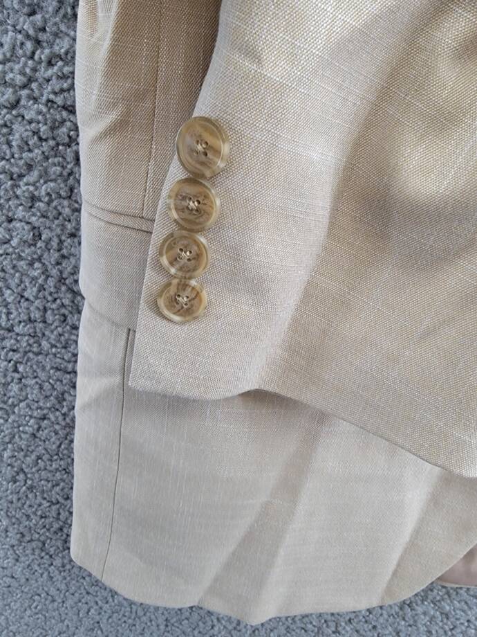 Calvin Klein Stretch Sharkskin Jacket Big Boys 16 Light Khaki Button Front L/S