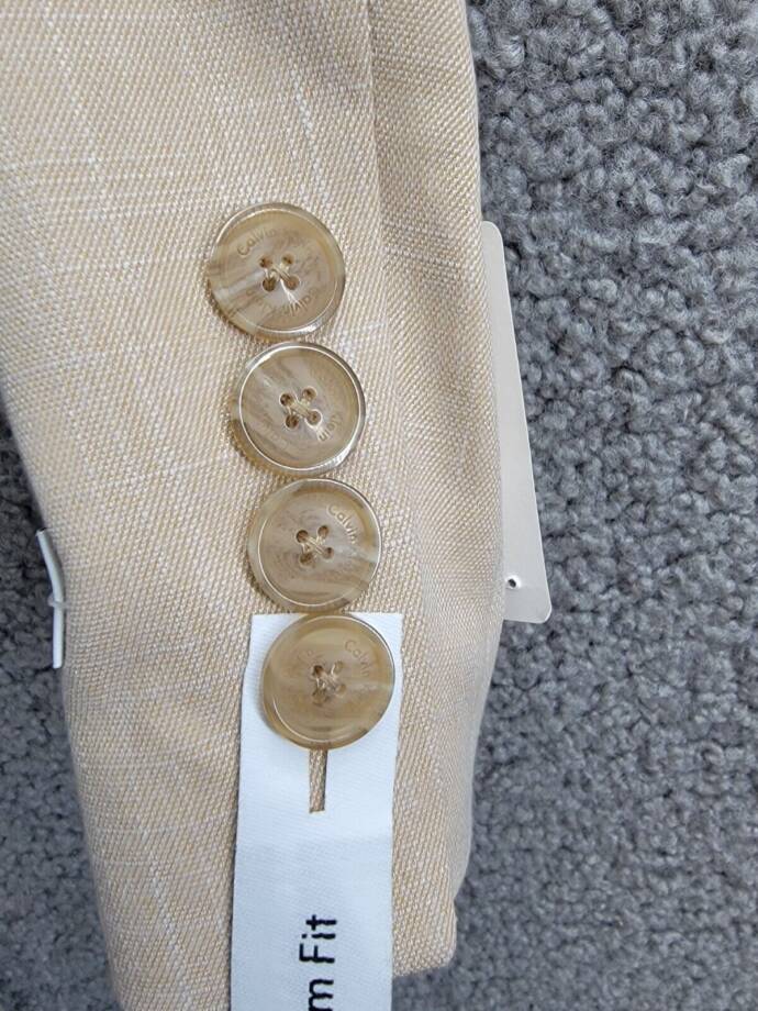 Calvin Klein Stretch Sharkskin Jacket Big Boys 16 Light Khaki Button Front L/S