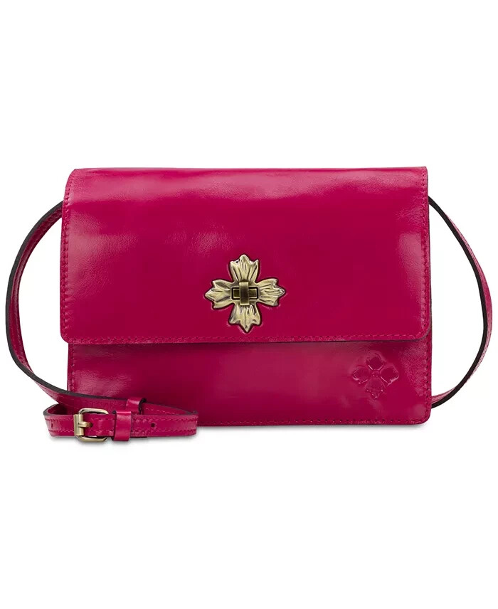 Patricia Nash Consilina Small Leather Crossbody Bag Women's Fuchsia Twist Lock