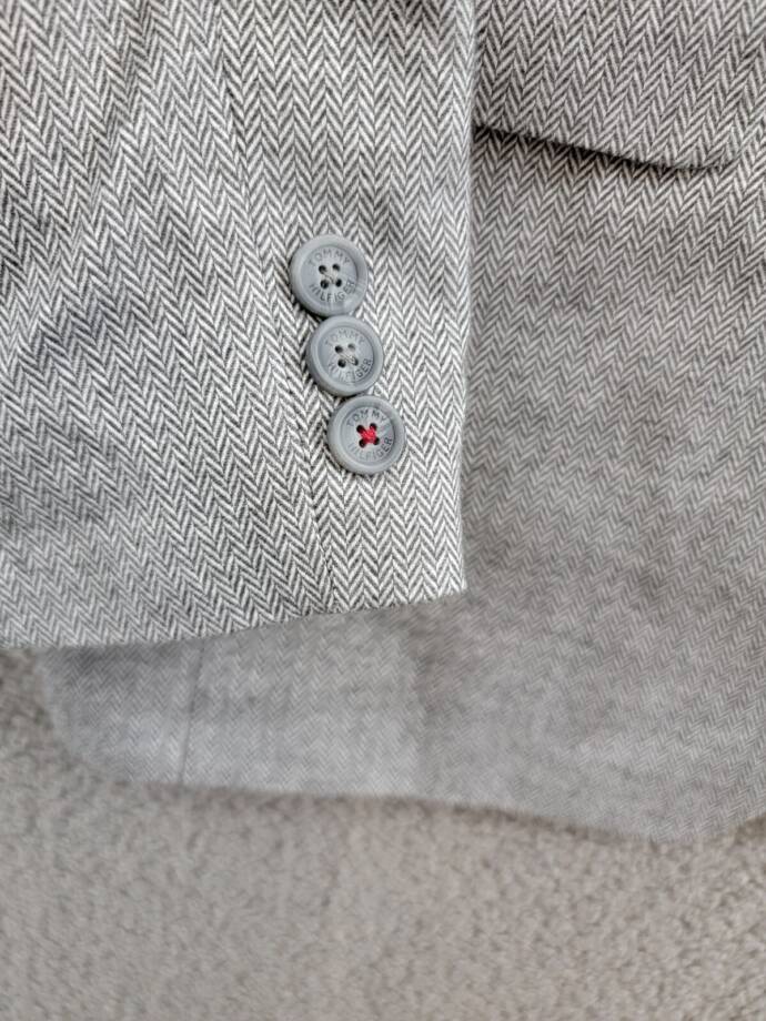 Tommy Hilfiger Brushed Herringbone Jacket Big Boys 20 Dark Gray Button Front L/S