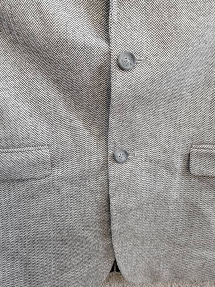 Tommy Hilfiger Brushed Herringbone Jacket Big Boys 20 Dark Gray Button Front L/S