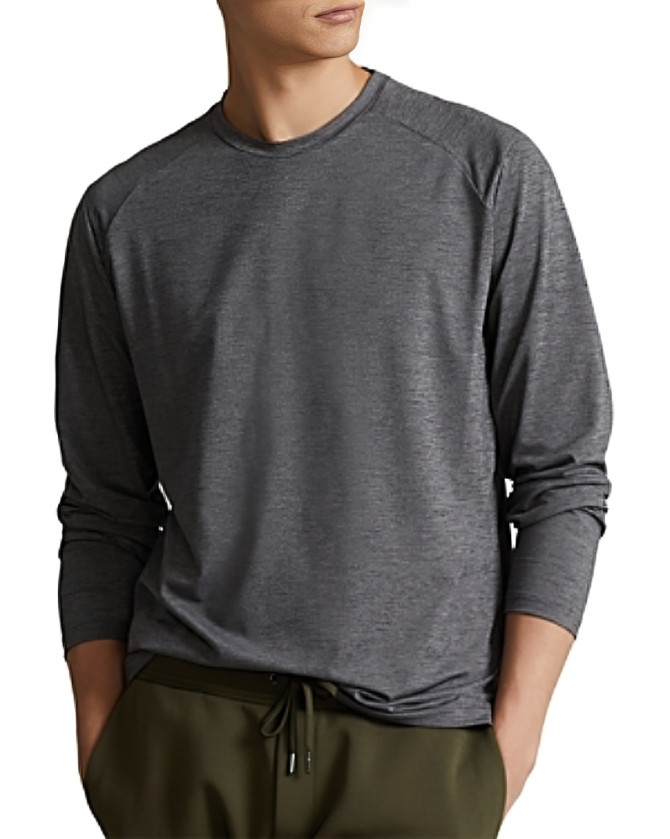 Ralph Lauren RLX Classic Fit Stretch Micro Mesh Tee Men's S Barclay Heather L/S