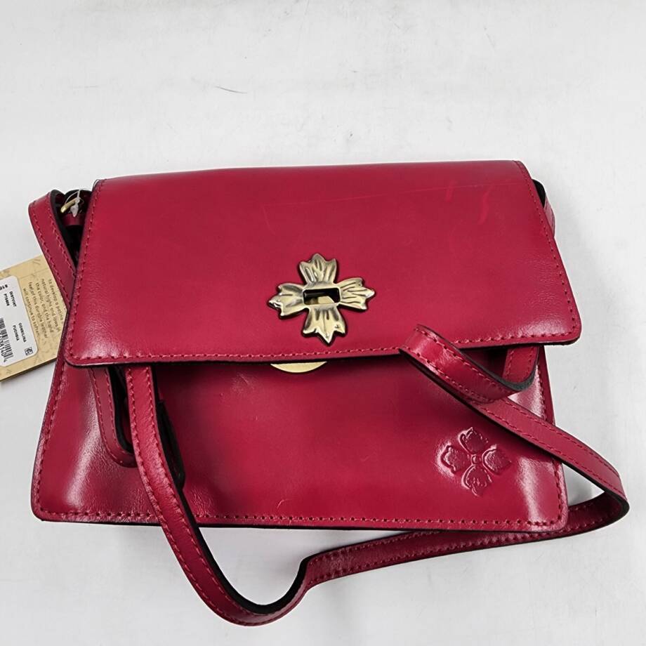 Patricia Nash Consilina Small Leather Crossbody Bag Women's Fuchsia Twist Lock