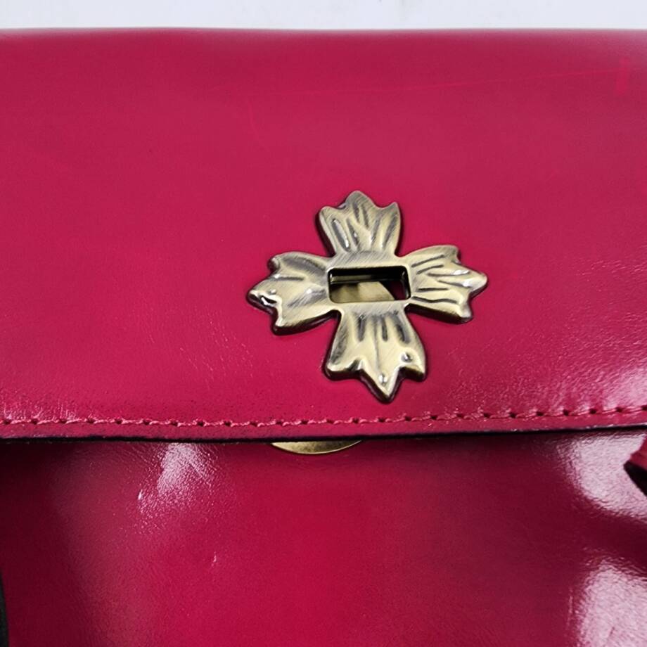 Patricia Nash Consilina Small Leather Crossbody Bag Women's Fuchsia Twist Lock