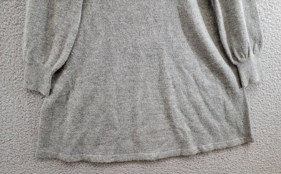 CeCe Embellished Bow Long-Sleeve Sweater Dress Women's XL Smoke Gray Pullover