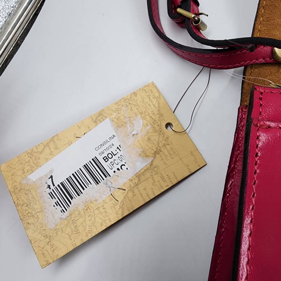 Patricia Nash Consilina Small Leather Crossbody Bag Women's Fuchsia Twist Lock