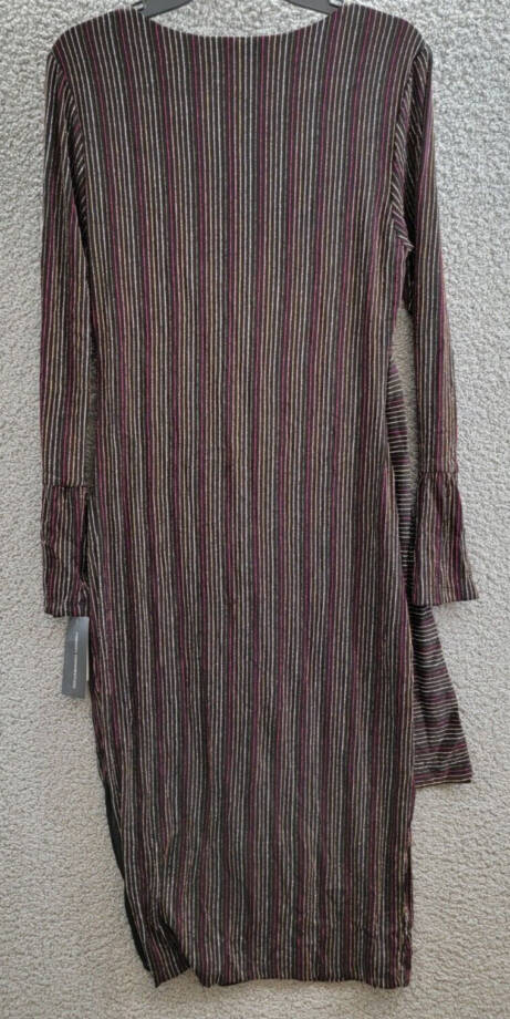 French Connection Paula Keyhole Midi Dress Women's L Black Multi Round Neckline