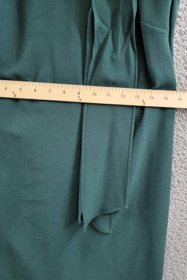 Vince Camuto Tie Neck A-Line Dress Women's 6 Hunter Back Zip Closure Sleeveless