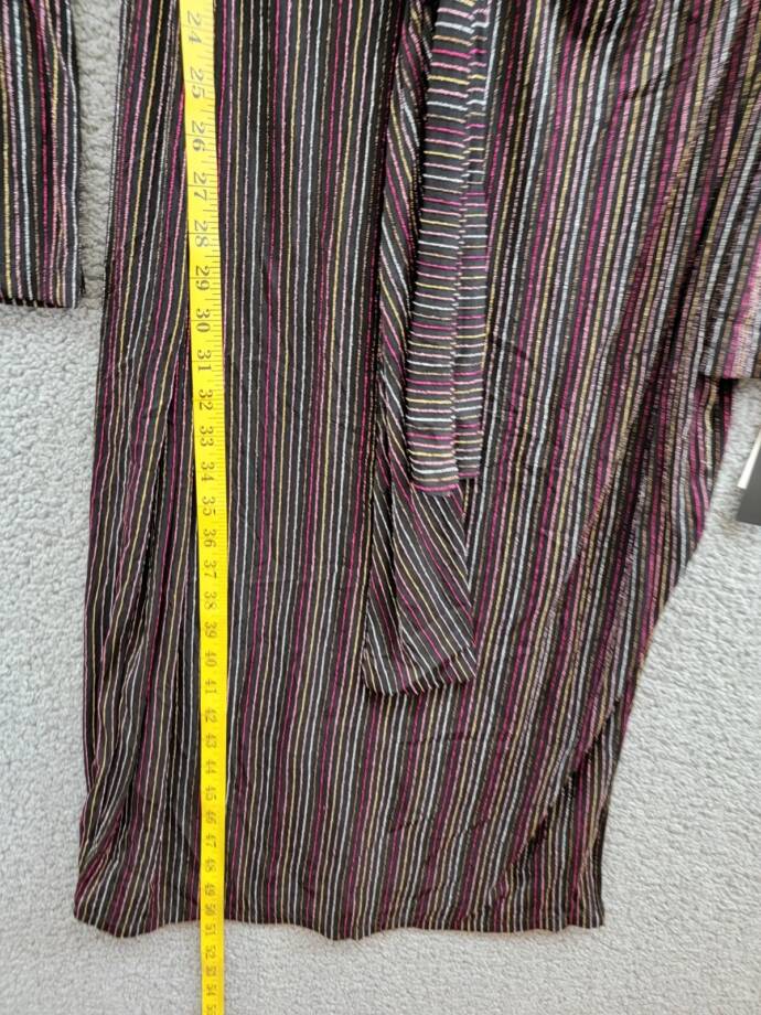French Connection Paula Keyhole Midi Dress Women's XL Blackout Multi Round Neck