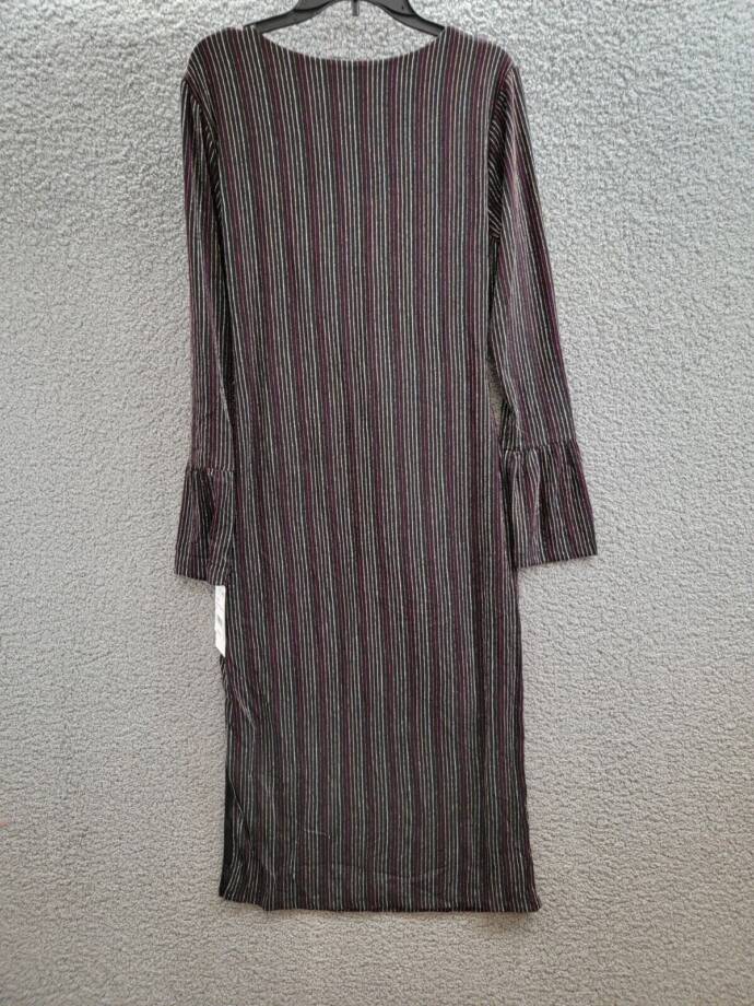 French Connection Paula Keyhole Midi Dress Women's XL Blackout Multi Round Neck