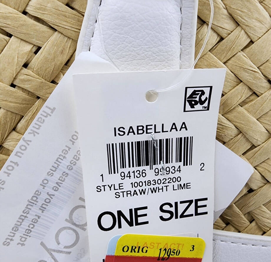 On 34th Isabellaa Straw Medium Drawstring Tote Bag Women's One Size Straw/White