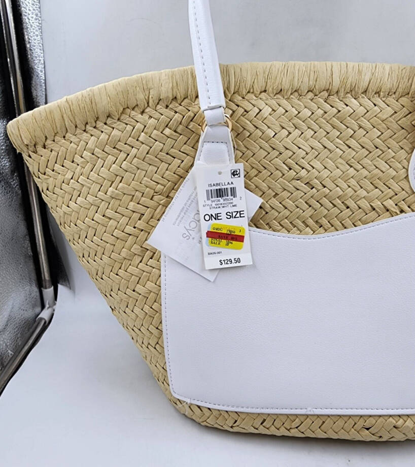 On 34th Isabellaa Straw Medium Drawstring Tote Bag Women's One Size Straw/White