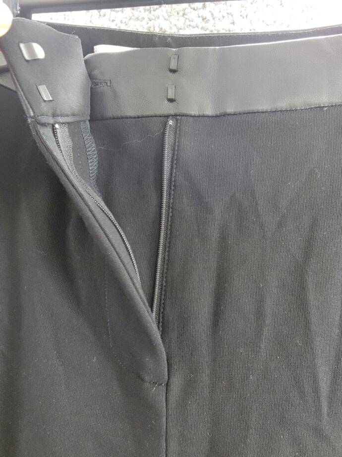 Calvin Klein Plus High-Rise Faux Leather-Waist Pants Women's 20W Black Solid