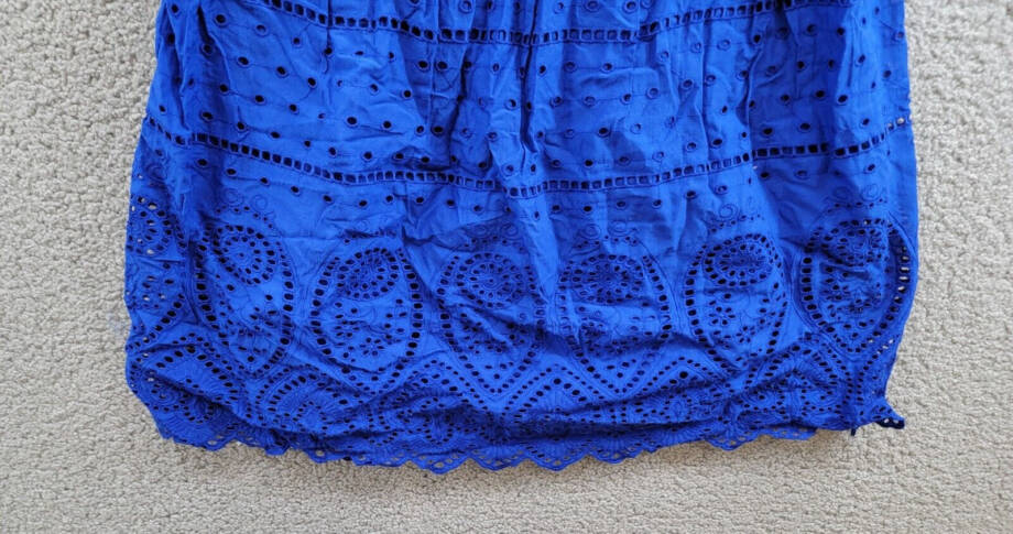 Charter Club Lace Dress Women's 4 Modern Blue Straight Neck Back Zip Closure