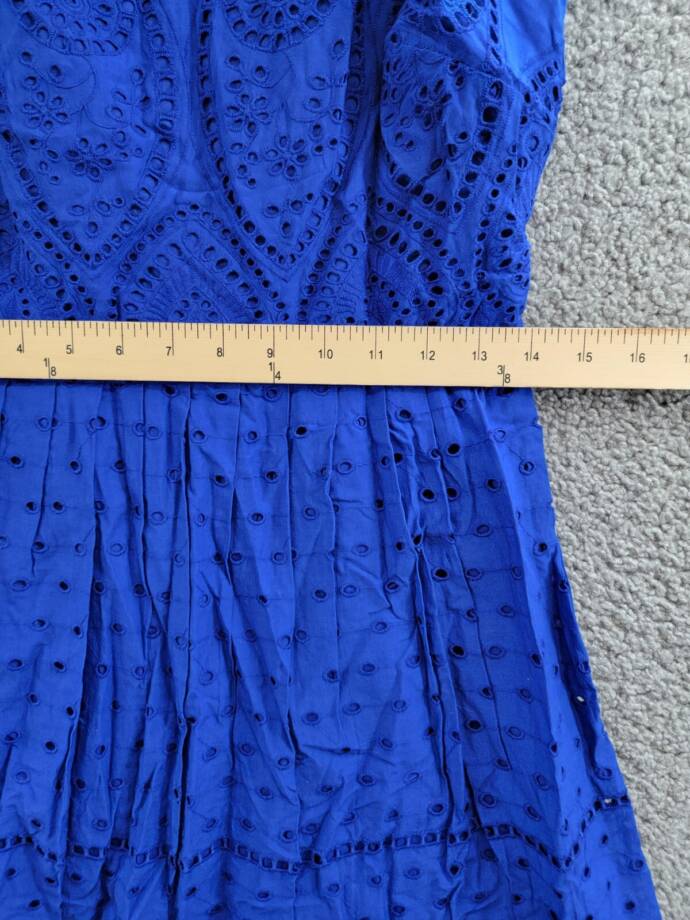 Charter Club Lace Dress Women's 4 Modern Blue Straight Neck Back Zip Closure