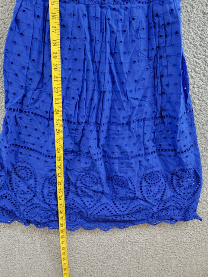 Charter Club Lace Dress Women's 4 Modern Blue Straight Neck Back Zip Closure