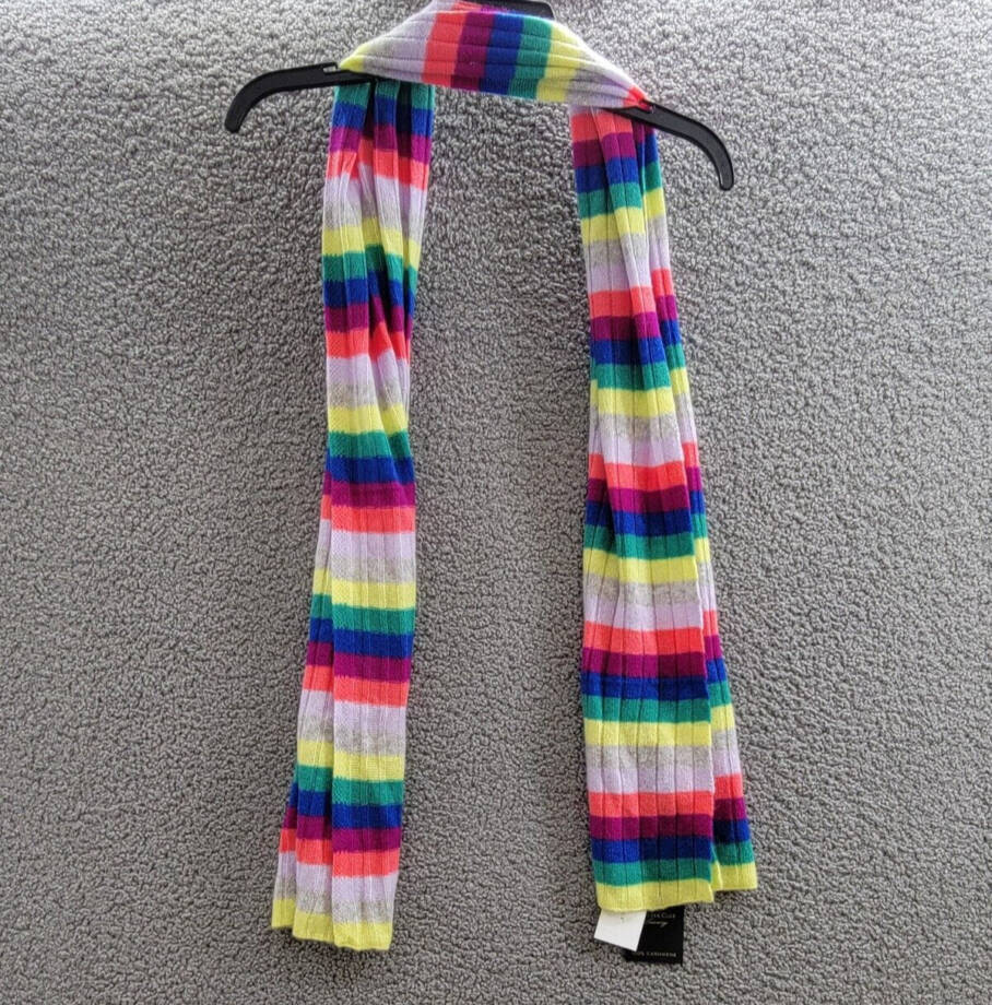 Charter Club Cashmere Stripe Muffler Scarf Women's One Size Multicolored