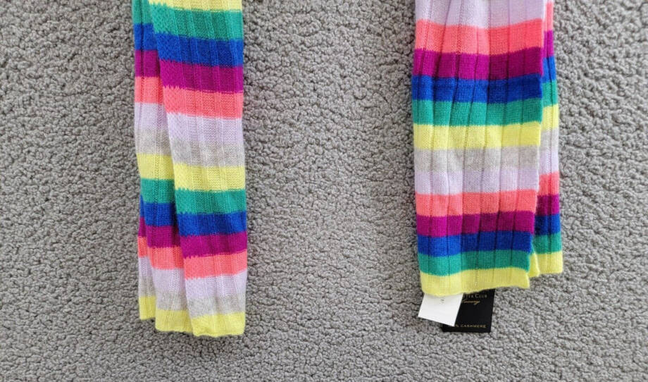 Charter Club Cashmere Stripe Muffler Scarf Women's One Size Multicolored