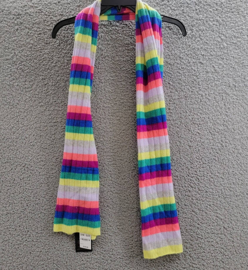 Charter Club Cashmere Stripe Muffler Scarf Women's One Size Multicolored