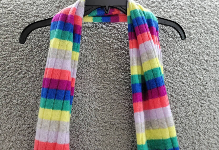Charter Club Cashmere Stripe Muffler Scarf Women's One Size Multicolored